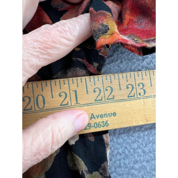 VTG Dress Womens L Y2K BabyDoll Black Floral Print Short Sleeve A-Line Casual - Picture 2 of 7